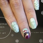 Christmas Robin nails art