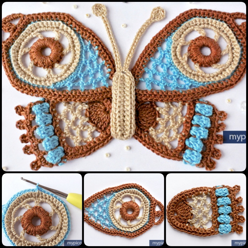 Crochet butterfly with free pattern