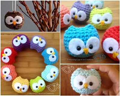 50 Creative DIY Christmas Ornament Ideas and Tutorial- Crochet Baby Owl Ornaments