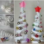 DIY French Knitting Christmas Tree Shaped Ornaments