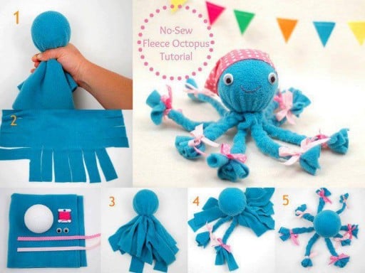 DIY No-Sew Fleece Octopus Craft