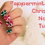 Easy Peppermint Swirls Christmas Nail Art