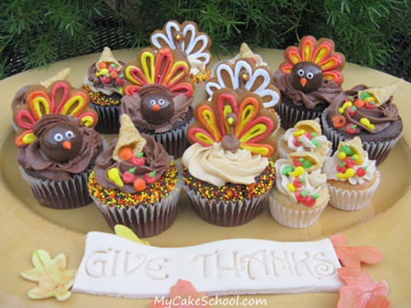 Gobble Gobble Thanksgiving Turkey Cupcakes