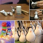 Light Bulb Penguin Ornaments