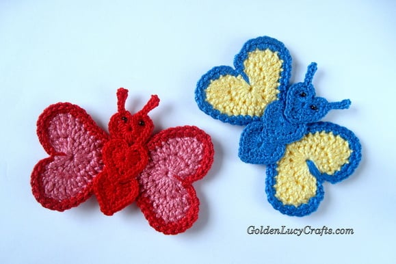 Lovely Butterfly made from crocheted hearts
