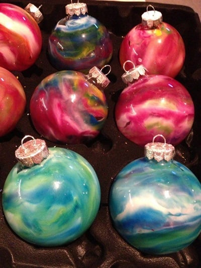 50 Creative DIY Christmas Ornament Ideas and Tutorial-Melted Crayon Christmas Ornaments