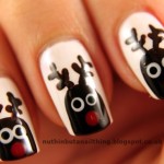Rudolph the Red Nose Reindeer nails art