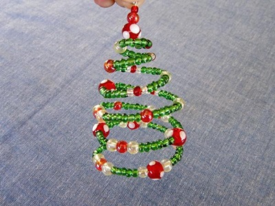 Spiral Beaded Christmas Tree Ornament