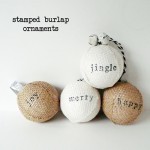 stamped burlap ornaments