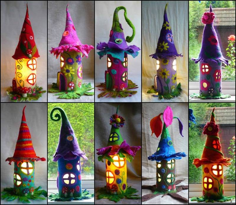 DIY Mini Cardboard Tube Fairy Houses from Paper Roll