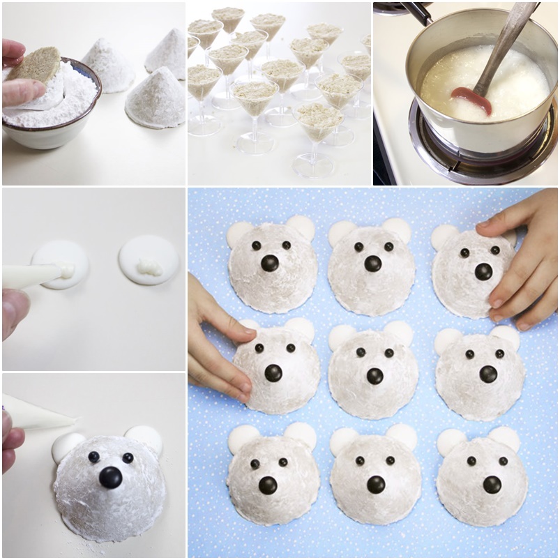 DIY Easy No Bake Polar Bear Cookies