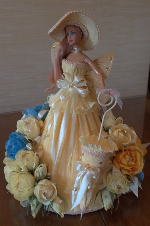 DIY Barbie Chocolate Bouquet dress-08