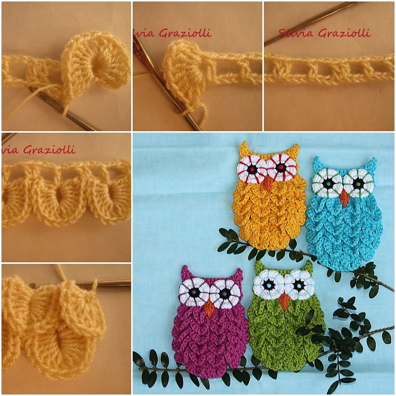 DIY Crochet Owl in Crocodile Stitch with Pattern