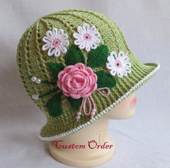 DIY Crochet Pretty Panama Hat for Girls pretty sun hat