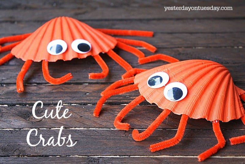 Adorable Seashell Craft Ideas-seashell-Cute-Crabs