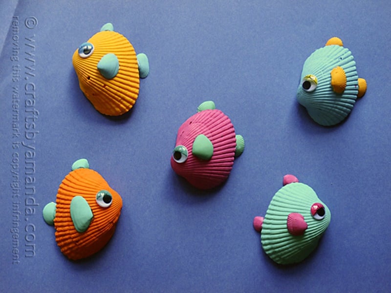 Adorable Seashell Craft Ideas-seashell-fish-craft