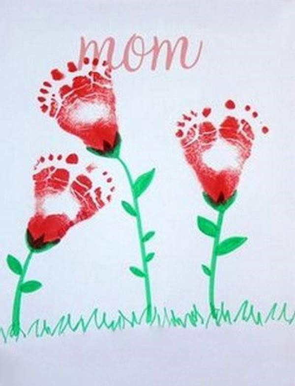Cool Keepsakes Using Footprint Art for mothers day