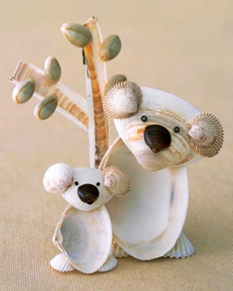 Adorable Seashell Craft Ideas koalas