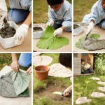 Cool DIY Garden Path Ideas leaf stone path