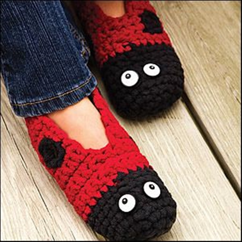 Crochet Ladybug slippers