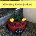 DIY Ladybug Planter Yard Art from old tires