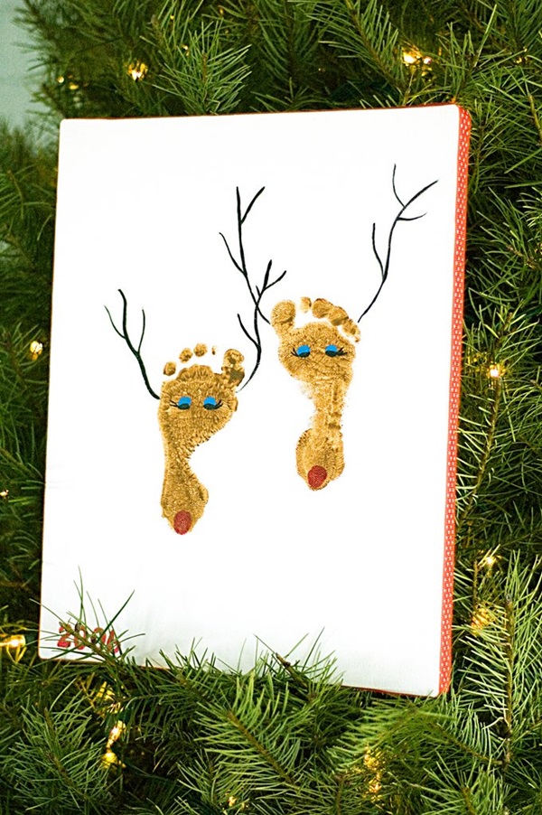 DIY Reindeer Footprint -foot art craft 