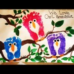 DIY owl footprint -foot art craft