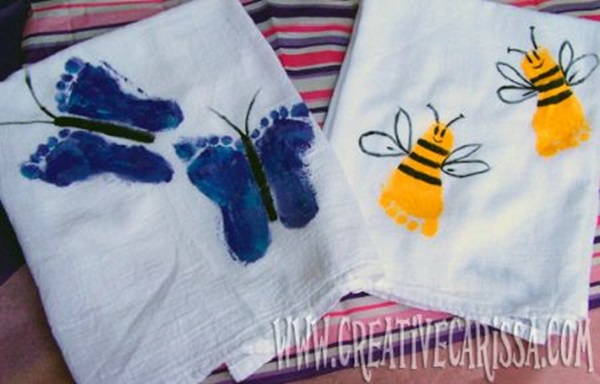 diy Creative-Footprint-Butterfly-bee craft ideas