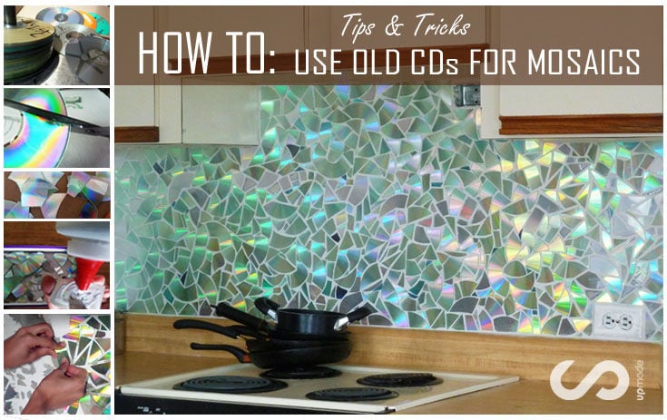 How to DIY Kitchen Backsplash Mosaic Craft Projects Use Old CDs 