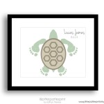 sea turtle baby footprint wall art