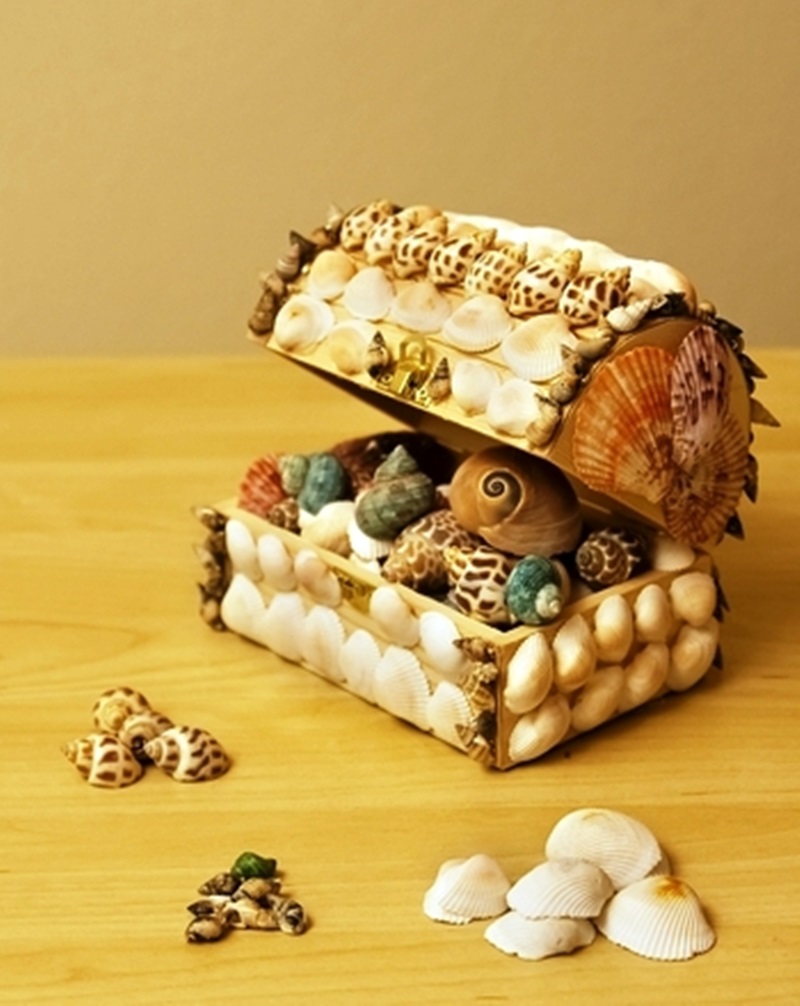 Adorable Seashell Craft Ideas treasure-box