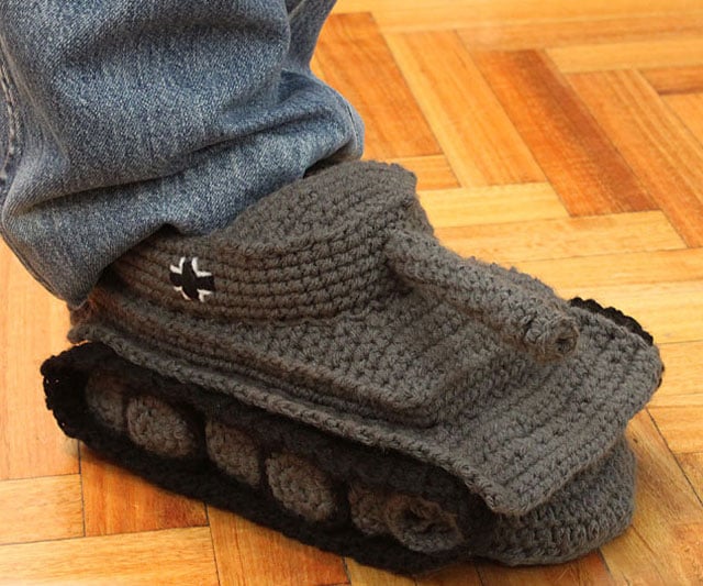 Crochet Panzer Tank Slippers