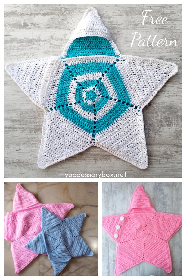 Baby Star Blanket Wrap Cozy Free Crochet Pattern