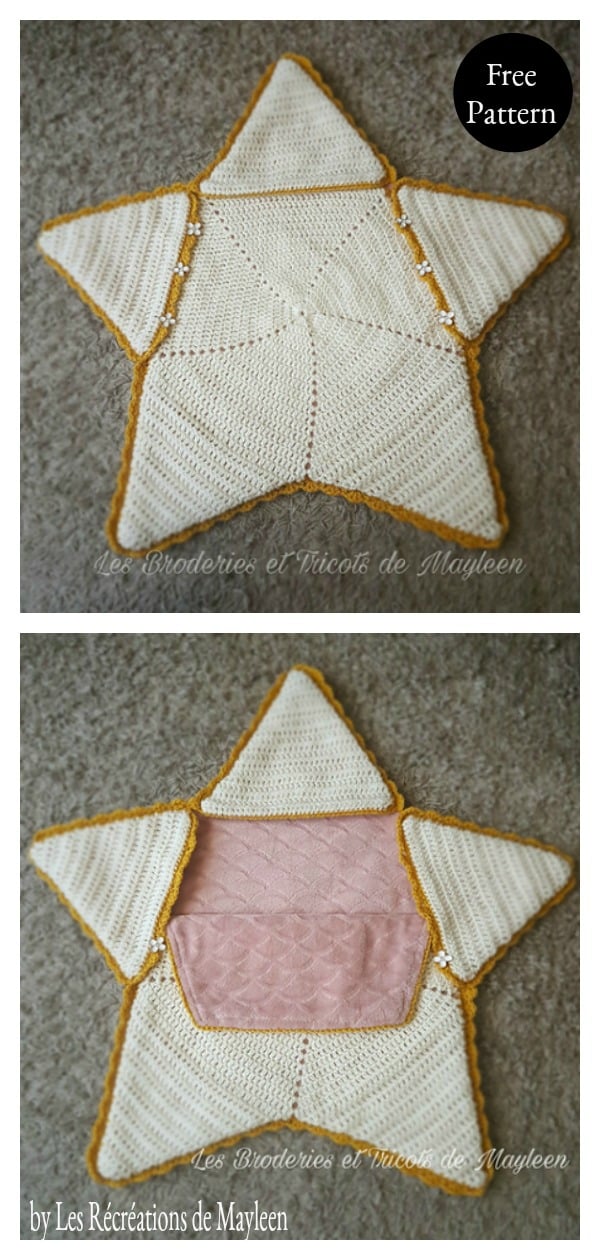 Baby Star Cocoon Baby Blanket Wrap Cozy Free Crochet Pattern 