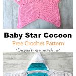 Baby Star Cocoon Baby Blanket Wrap Cozy Free Crochet Pattern