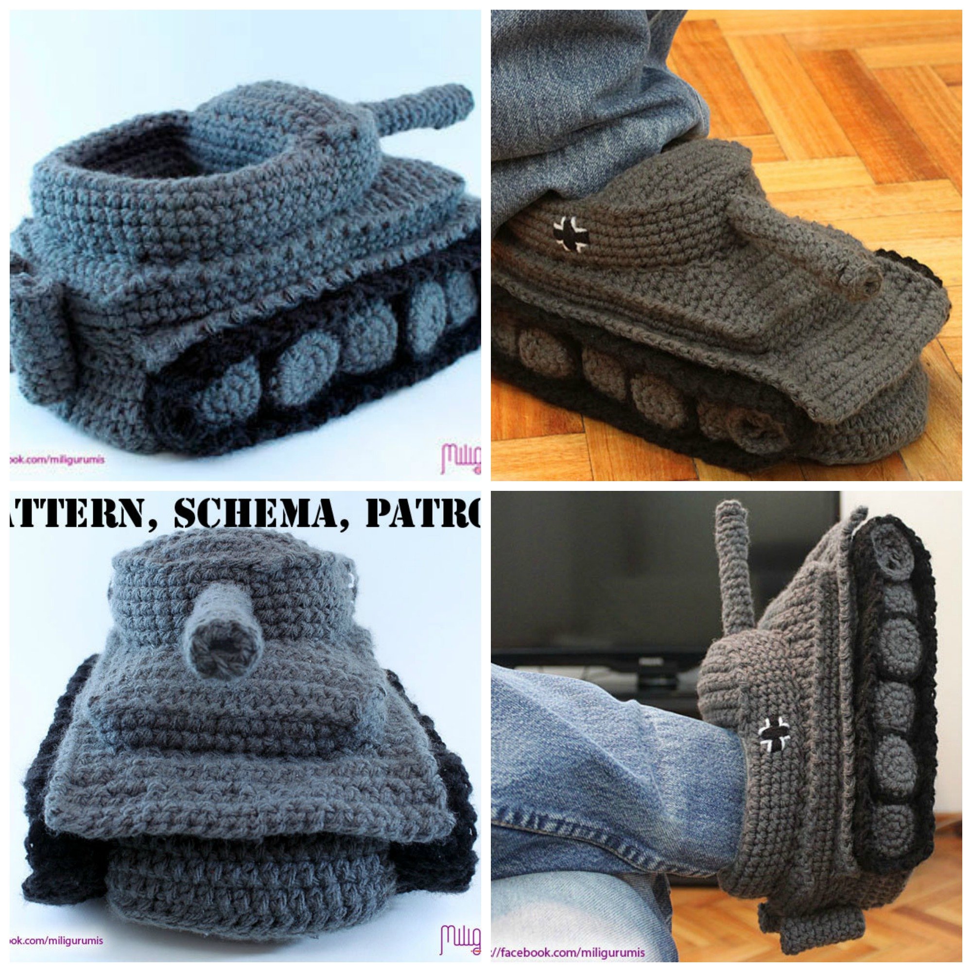 Crochet Panzer Tank Slippers