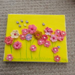 DIY Lovely Crochet Flowers on Canvas