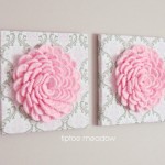 DIY Lovely Crochet Flowers on Canvas with Free Pattern