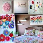 DIY Lovely Crochet Flowers on Canvas with Free Pattern