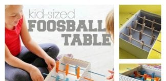 DIY Mini Foosball Table with Shoebox for Kids