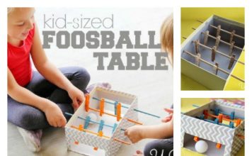 DIY Mini Foosball Table with Shoebox for Kids