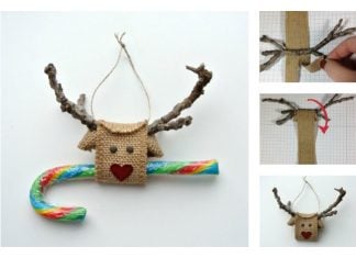 DIY Reindeer made from Burlap Ribbon