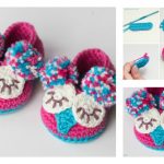 crochet cute baby owl booties with free pattern