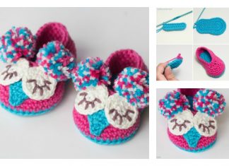 crochet cute baby owl booties with free pattern