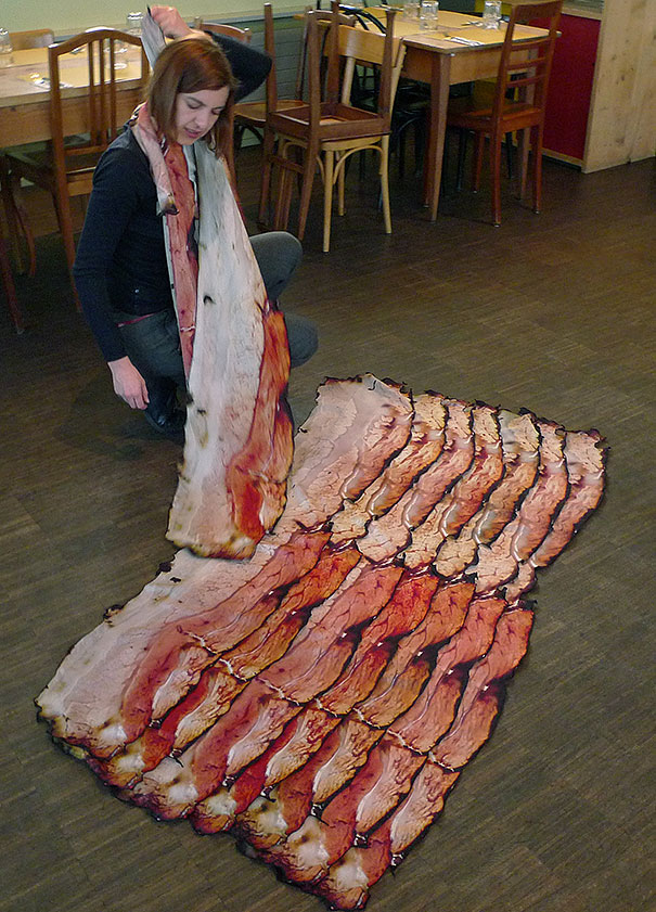20 Cool Creativity And Funny Winter Scarf Designs Bacon Scarf