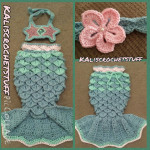 Crochet Mermaid Tail starfish halter set