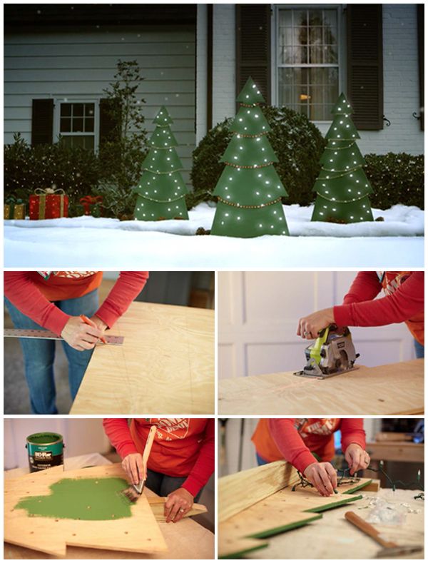DIY Christmas trees made from plywood