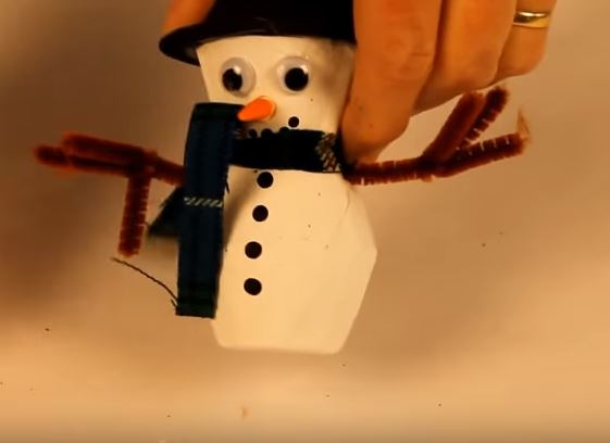DIY Egg Carton Snowman Craft-1