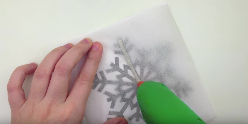 DIY Snowflake Christmas Ornaments out of Hot Glue