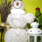 DIY String SNOWMEN